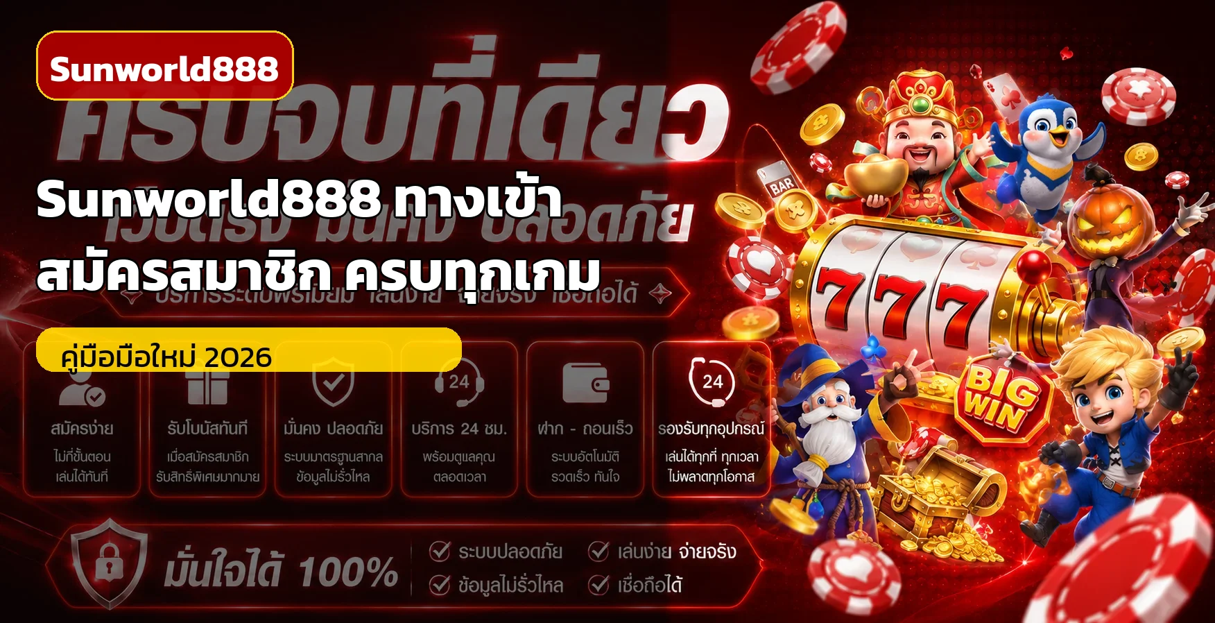 Sunworld888 ทางเข้าเล่น สมัครสมาชิก คาสิโน สล็อต บาคาร่า